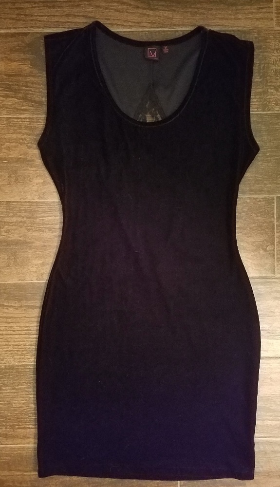 Black Velour Bodycon Dress
